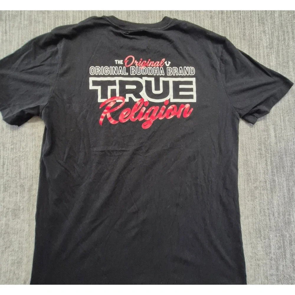 True Religion men's black 2 side graphic t-shirt XL 
